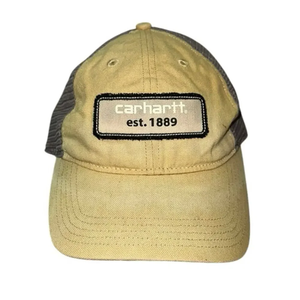 Carhartt Est 1889 Mesh Back Trucker Hat Beige Gray Snapback Workwear Cap OS